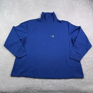 NEW LL Bean Shirt Womens 3X Blue Interlock Turtleneck Long Sleeve Base Layer NWT